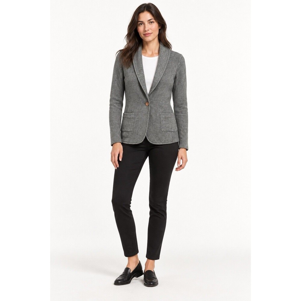 James Perse Standard Gray Cotton Knit Sweatshirt Blazer Women’s Size 3 Large